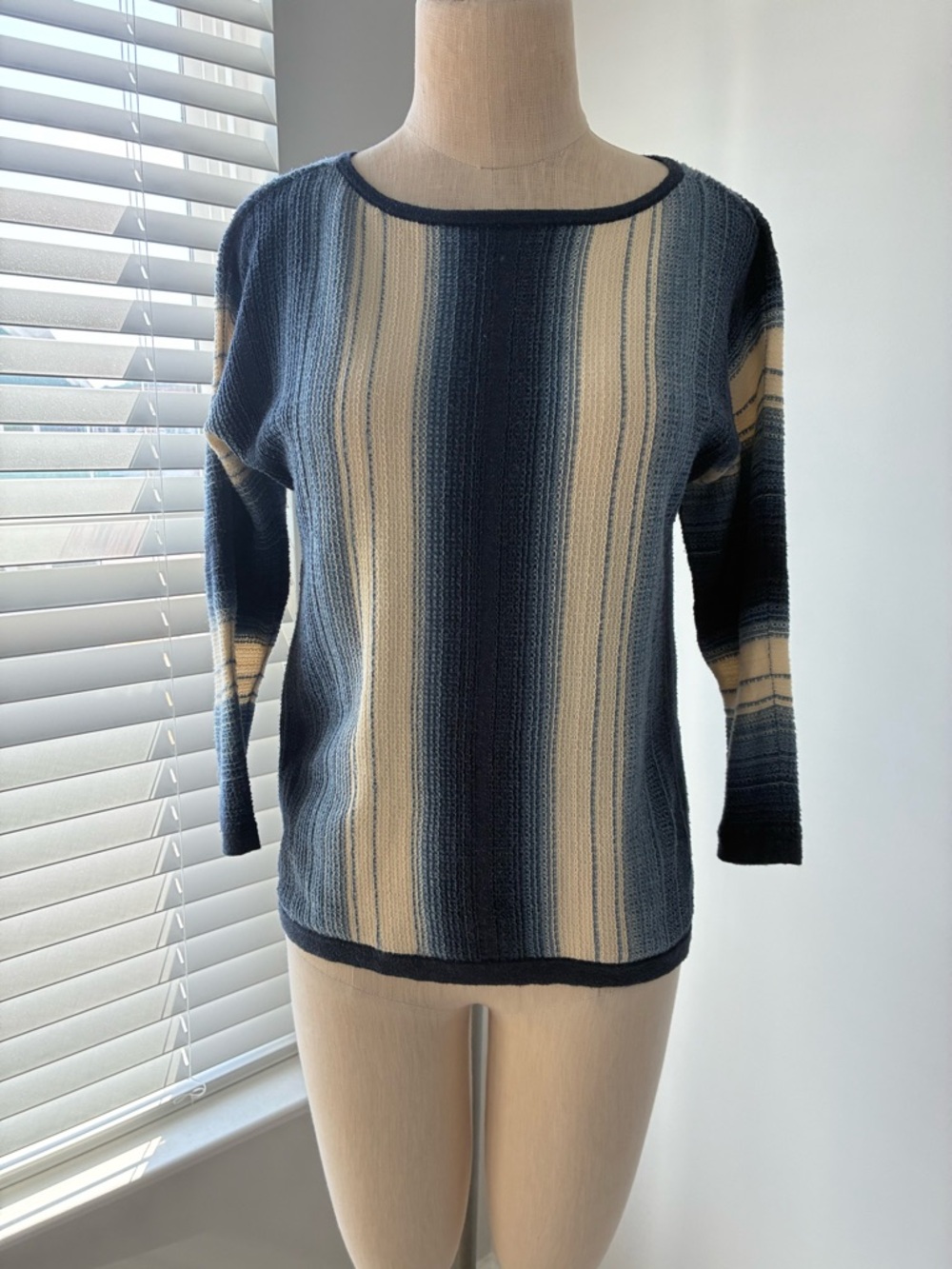 Chaps Women's Striped 3/4 Sleeve Sweater